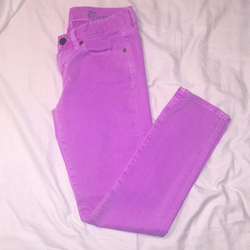 Purple J. Crew Toothpick Jeans